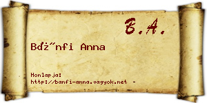 Bánfi Anna névjegykártya