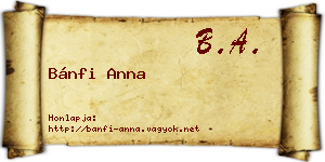Bánfi Anna névjegykártya