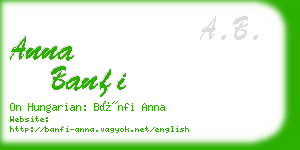 anna banfi business card